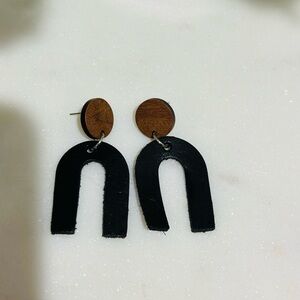 Real leather earrings